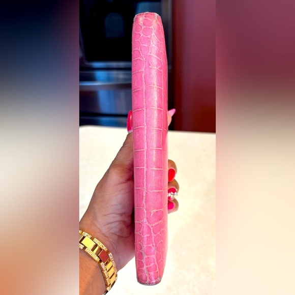 MIU MIU Pink Croc Embossed Leather Long Wallet, Authentic GUC - Picture 8 of 12